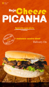 1x CHEESE PICANHA + MAIONESE CASEIRA 60ML